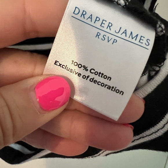 Draper Black and White Striped Short Sleeve Top size XL (F127) - Picture 6 of 10